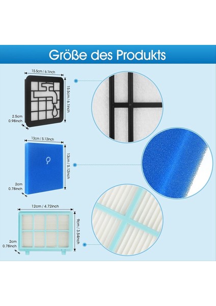 2 Takım Filtreler Philips Güç Pro Kompakt FC8010/01 FC9330 FC9331 FC9332 FC9333 FC9334 FC9555 Vakum Aksesuarları (Yurt Dışından) modelleri
