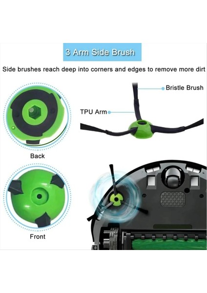 Irobot Roomba Combo Için J7 + J9 + Yedek Parça Süpürgesi Elektrikli Süpürge Ana Yan Fırça Hepa Filtre Aksesuarları (Yurt Dışından) modelleri
