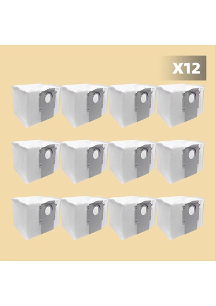 12 Paket Toz Torbaları Roborock S7 Maxv Ultra S7 Pro Ultra Robot Vakum, 3.6 L Büyük Kapasiteli Tek Kullanımlık Yedek Çanta (Yurt Dışından) modelleri