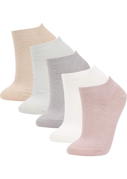 Kadın 5'li Pamuklu Patik Çorap B6042AXNS