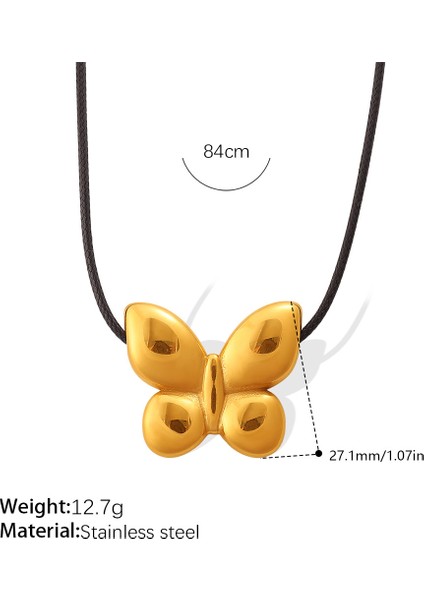 Kış Çok Yönlü Vintage Stil Siyah Halat Kolye Aşk Kolye Kişiselleştirilmiş Niş Tasarım Sense Kazak Zinciri Kadın (Yurt Dışından)