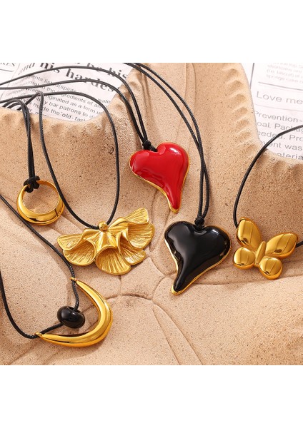 Kış Çok Yönlü Vintage Stil Siyah Halat Kolye Aşk Kolye Kişiselleştirilmiş Niş Tasarım Sense Kazak Zinciri Kadın (Yurt Dışından) fiyatları
