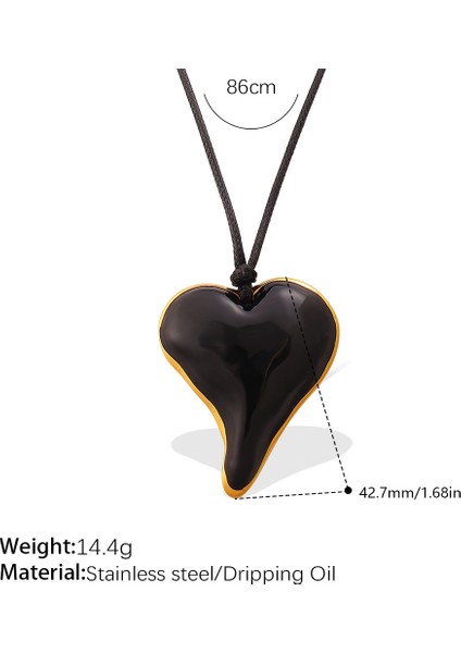 Kış Çok Yönlü Vintage Stil Siyah Halat Kolye Aşk Kolye Kişiselleştirilmiş Niş Tasarım Sense Kazak Zinciri Kadın (Yurt Dışından)