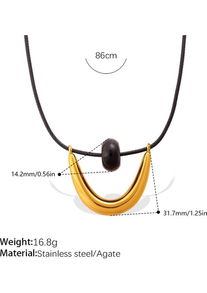 Kış Çok Yönlü Vintage Stil Siyah Halat Kolye Aşk Kolye Kişiselleştirilmiş Niş Tasarım Sense Kazak Zinciri Kadın (Yurt Dışından)