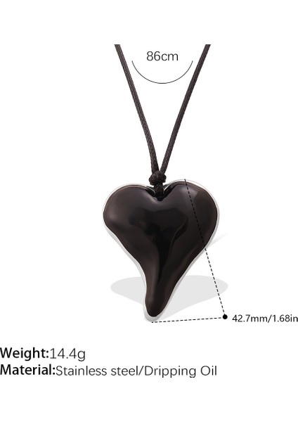 Kış Çok Yönlü Vintage Stil Siyah Halat Kolye Aşk Kolye Kişiselleştirilmiş Niş Tasarım Sense Kazak Zinciri Kadın (Yurt Dışından)