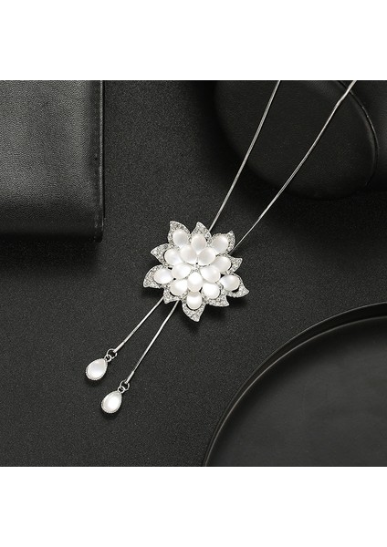 Titanyum Çelik Renk Kaybetmez Sonbahar ve Kış Süveter Zincirinin Kore Versiyonu Kadın Basit Uzun Kolye Kolye Kıdemli Mücevher Duygusu Giyim Kolye (Yurt Dışından)