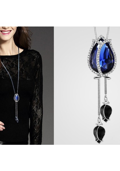 Titanyum Çelik Renk Kaybetmez Sonbahar ve Kış Süveter Zincirinin Kore Versiyonu Kadın Basit Uzun Kolye Kolye Kıdemli Mücevher Duygusu Giyim Kolye (Yurt Dışından)