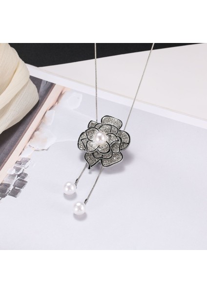 Titanyum Çelik Renk Kaybetmez Sonbahar ve Kış Süveter Zincirinin Kore Versiyonu Kadın Basit Uzun Kolye Kolye Kıdemli Mücevher Duygusu Giyim Kolye (Yurt Dışından)