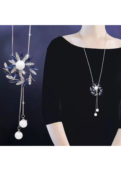 Titanyum Çelik Renk Kaybetmez Sonbahar ve Kış Süveter Zincirinin Kore Versiyonu Kadın Basit Uzun Kolye Kolye Kıdemli Mücevher Duygusu Giyim Kolye (Yurt Dışından)