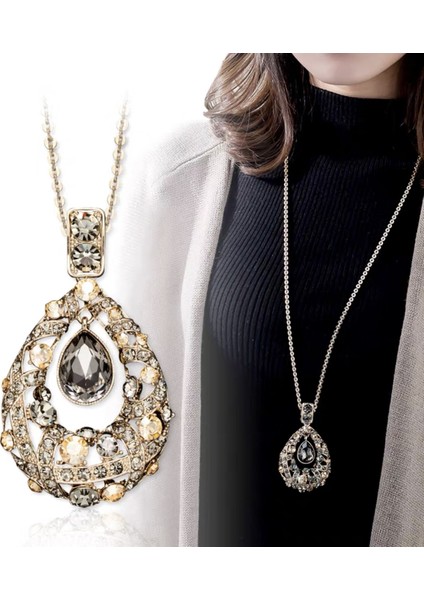 Titanyum Çelik Renk Kaybetmez Sonbahar ve Kış Süveter Zincirinin Kore Versiyonu Kadın Basit Uzun Kolye Kolye Kıdemli Mücevher Duygusu Giyim Kolye (Yurt Dışından)