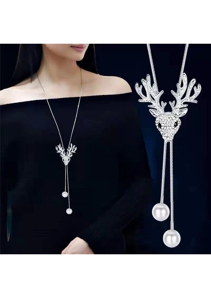 Titanyum Çelik Renk Kaybetmez Sonbahar ve Kış Süveter Zincirinin Kore Versiyonu Kadın Basit Uzun Kolye Kolye Kıdemli Mücevher Duygusu Giyim Kolye (Yurt Dışından)