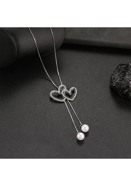 Titanyum Çelik Renk Kaybetmez Sonbahar ve Kış Süveter Zincirinin Kore Versiyonu Kadın Basit Uzun Kolye Kolye Kıdemli Mücevher Duygusu Giyim Kolye (Yurt Dışından)