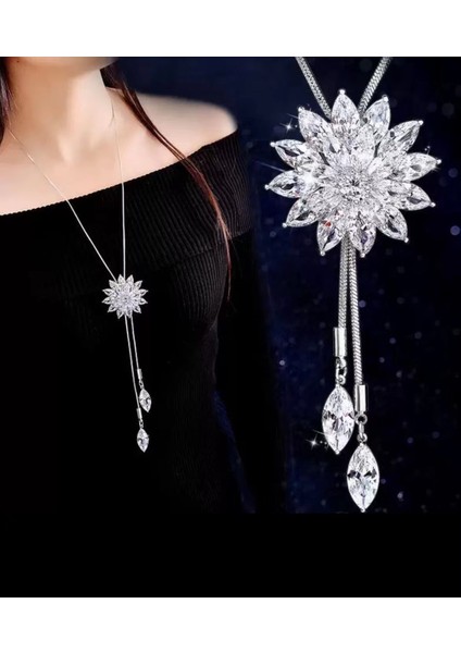 Titanyum Çelik Renk Kaybetmez Sonbahar ve Kış Süveter Zincirinin Kore Versiyonu Kadın Basit Uzun Kolye Kolye Kıdemli Mücevher Duygusu Giyim Kolye (Yurt Dışından)