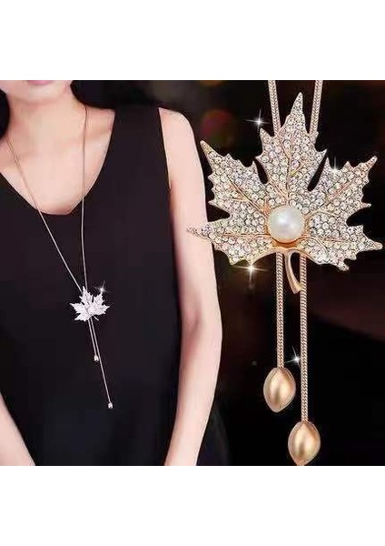 Titanyum Çelik Renk Kaybetmez Sonbahar ve Kış Süveter Zincirinin Kore Versiyonu Kadın Basit Uzun Kolye Kolye Kıdemli Mücevher Duygusu Giyim Kolye (Yurt Dışından)