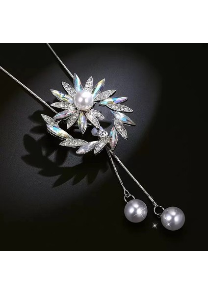 Titanyum Çelik Renk Kaybetmez Sonbahar ve Kış Süveter Zincirinin Kore Versiyonu Kadın Basit Uzun Kolye Kolye Kıdemli Mücevher Duygusu Giyim Kolye (Yurt Dışından)