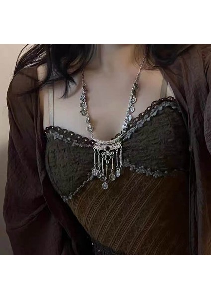 Bohem Tibet Antik Tarzı Püskül Kolye Kadın Egzotik Tarzı Aksesuarları Etnik Retro Miao Kolye Mücevher (Yurt Dışından) fiyatları