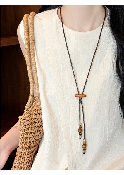 Sonbahar ve Kış Merad Boncuklu Kaplan Gözü Taş Modelleri Kolye Kolye Kadın Retro Mizaç Jumper Zincir Hafif Lüks Üst Düzey Aksesuar Duygusu (Yurt Dışından)