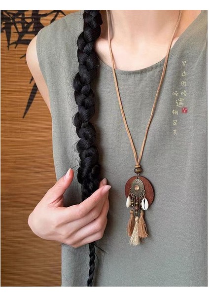 Bohem Tibet Antik Tarzı Püskül Kolye Kadın Egzotik Tarzı Aksesuarları Etnik Retro Miao Kolye Mücevher (Yurt Dışından)