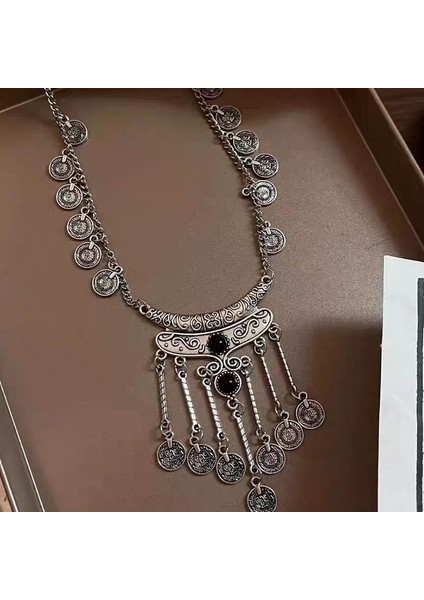 Bohem Tibet Antik Tarzı Püskül Kolye Kadın Egzotik Tarzı Aksesuarları Etnik Retro Miao Kolye Mücevher (Yurt Dışından) modelleri