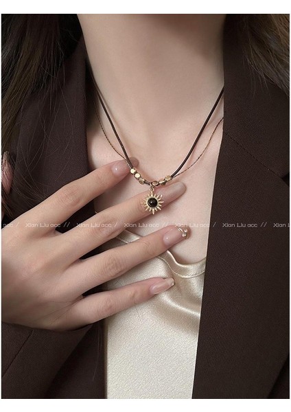 Sonbahar ve Kış Merad Boncuklu Kaplan Gözü Taş Modelleri Kolye Kolye Kadın Retro Mizaç Jumper Zincir Hafif Lüks Üst Düzey Aksesuar Duygusu (Yurt Dışından)