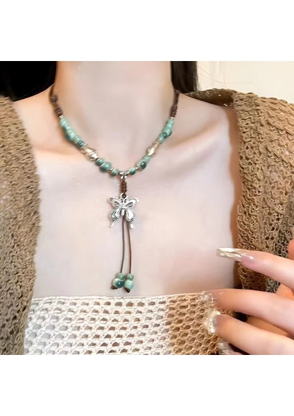 Bohem Tibet Antik Tarzı Püskül Kolye Kadın Egzotik Tarzı Aksesuarları Etnik Retro Miao Kolye Mücevher (Yurt Dışından)