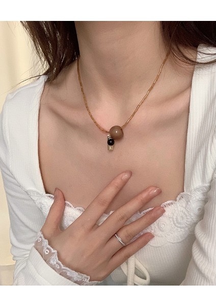 Sonbahar ve Kış Merad Boncuklu Kaplan Gözü Taş Modelleri Kolye Kolye Kadın Retro Mizaç Jumper Zincir Hafif Lüks Üst Düzey Aksesuar Duygusu (Yurt Dışından)