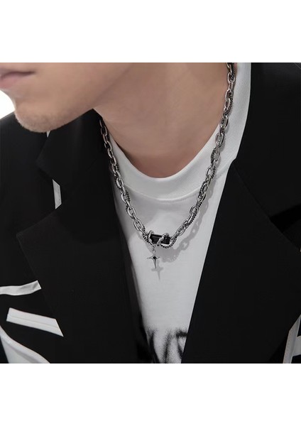 Moda Trendi Netroots ile Aynı Köprücük Kemiği Kolye Erkek Yüzlerce Üst Düzey Sadelik Duygusu Erkek Kolyeler Hip-Hop Takılar (Yurt Dışından) modelleri