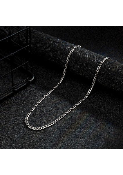 Titanyum Çelik Renk Kaybetmez Kalın Zincir Küba Zincir Kolye Erkek Gelgit Hiphop Avrupa ve Amerika Birleşik Devletleri Hip-Hop Basit Kazak Zinciri Aksesuarları (Yurt Dışından)