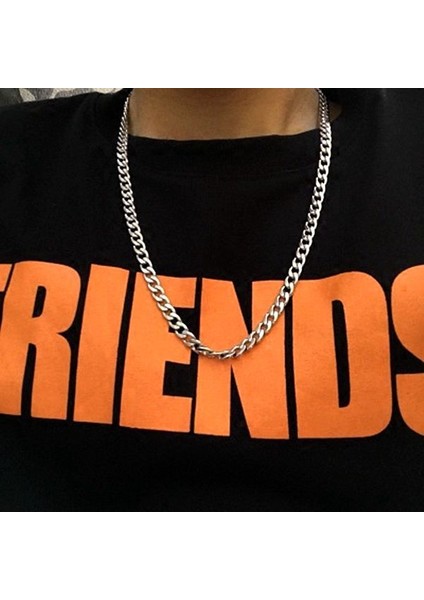 Titanyum Çelik Renk Kaybetmez Kalın Zincir Küba Zincir Kolye Erkek Gelgit Hiphop Avrupa ve Amerika Birleşik Devletleri Hip-Hop Basit Kazak Zinciri Aksesuarları (Yurt Dışından)