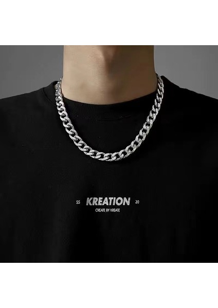 Titanyum Çelik Renk Kaybetmez Kalın Zincir Küba Zincir Kolye Erkek Gelgit Hiphop Avrupa ve Amerika Birleşik Devletleri Hip-Hop Basit Kazak Zinciri Aksesuarları (Yurt Dışından) fiyatları