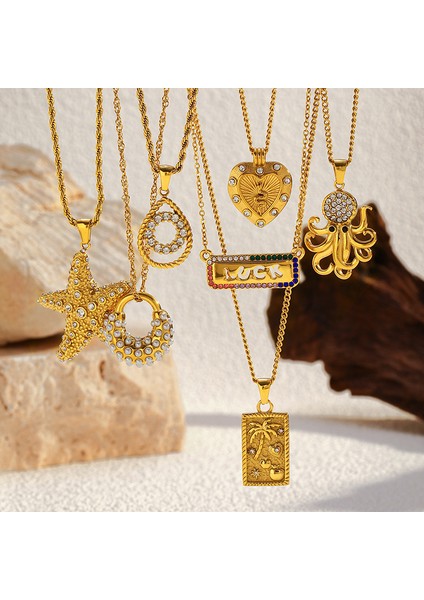 Chenhe Paslanmaz Çelik Takı Kadın Üst Düzey Okyanus Rüzgakolye Niş Işık Lüks Duygusu Renk Kaybetmez Jumper Zincir Titanyum Çelik Kolye (Yurt Dışından) fiyatları