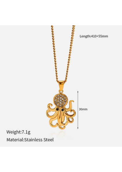 Chenhe Paslanmaz Çelik Takı Kadın Üst Düzey Okyanus Rüzgakolye Niş Işık Lüks Duygusu Renk Kaybetmez Jumper Zincir Titanyum Çelik Kolye (Yurt Dışından)