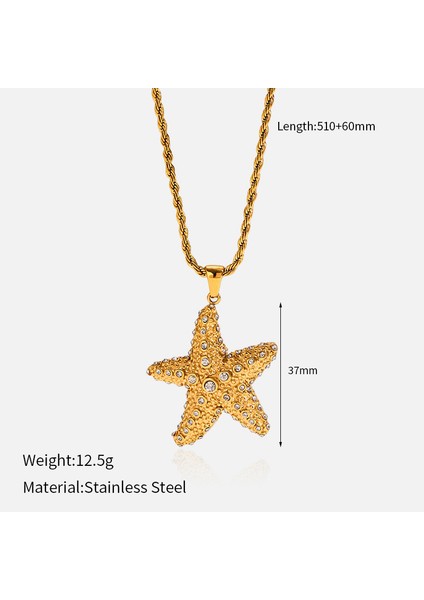 Chenhe Paslanmaz Çelik Takı Kadın Üst Düzey Okyanus Rüzgakolye Niş Işık Lüks Duygusu Renk Kaybetmez Jumper Zincir Titanyum Çelik Kolye (Yurt Dışından)