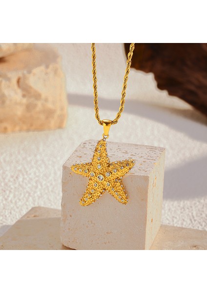 Chenhe Paslanmaz Çelik Takı Kadın Üst Düzey Okyanus Rüzgakolye Niş Işık Lüks Duygusu Renk Kaybetmez Jumper Zincir Titanyum Çelik Kolye (Yurt Dışından) modelleri