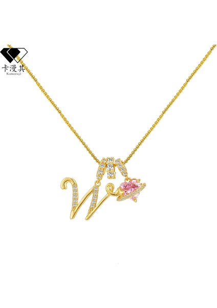 Tk Dopamin 26 Ingilizce Harf Kolye Tatlı Kız Mücevher Hafif Lüks Üst Düzey Duygu (Yurt Dışından)