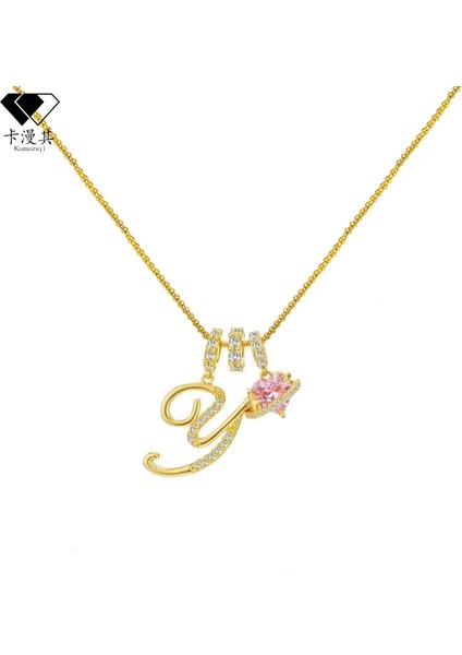 Tk Dopamin 26 Ingilizce Harf Kolye Tatlı Kız Mücevher Hafif Lüks Üst Düzey Duygu (Yurt Dışından)