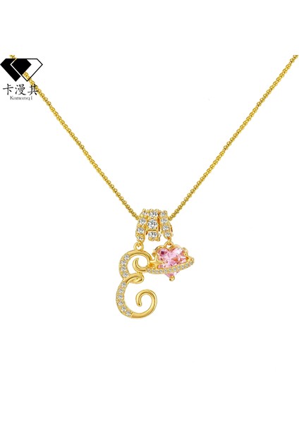 Tk Dopamin 26 Ingilizce Harf Kolye Tatlı Kız Mücevher Hafif Lüks Üst Düzey Duygu (Yurt Dışından)