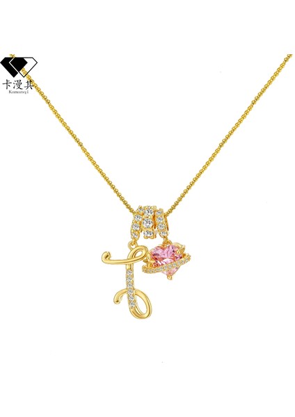 Tk Dopamin 26 Ingilizce Harf Kolye Tatlı Kız Mücevher Hafif Lüks Üst Düzey Duygu (Yurt Dışından)