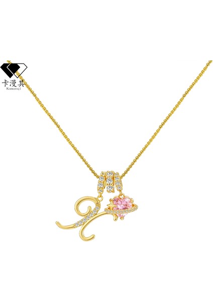 Tk Dopamin 26 Ingilizce Harf Kolye Tatlı Kız Mücevher Hafif Lüks Üst Düzey Duygu (Yurt Dışından)