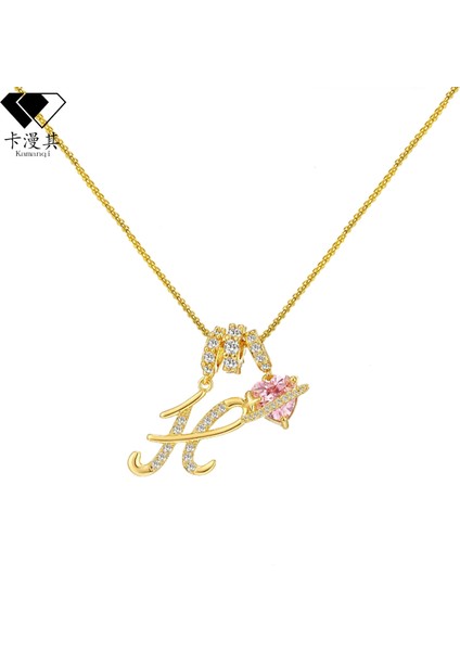 Tk Dopamin 26 Ingilizce Harf Kolye Tatlı Kız Mücevher Hafif Lüks Üst Düzey Duygu (Yurt Dışından)