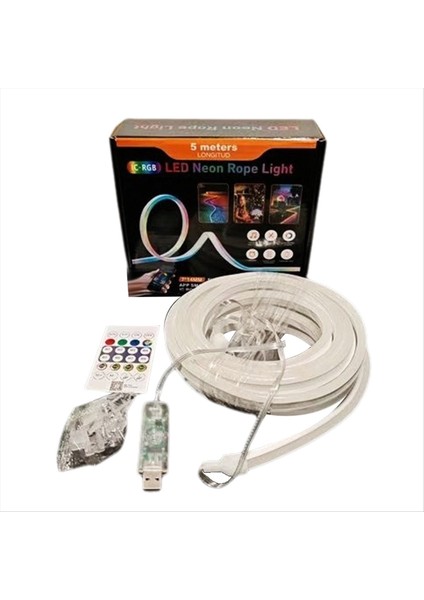 DC5V Rgbıc LED Şerit Işıkları Neon Ip Işığı Müzik Senkronizasyonu Dıy Rgb Atmosferi Ev Dekor Için Işık Şerit Bant 5 Metre (Yurt Dışından)