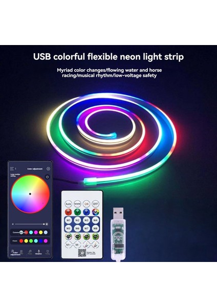 DC5V Rgbıc LED Şerit Işıkları Neon Ip Işığı Müzik Senkronizasyonu Dıy Rgb Atmosferi Ev Dekor Için Işık Şerit Bant 5 Metre (Yurt Dışından) fırsatları