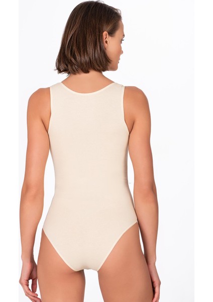 Kadın Pamuklu Likralı Süprem Kalın Askılı Kancalı Çıtçıtlı Body Zıbın | Ten K0602 fiyatları