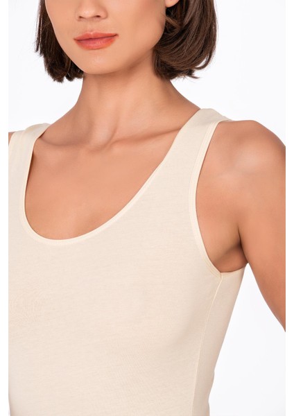 Kadın Pamuklu Likralı Süprem Kalın Askılı Kancalı Çıtçıtlı Body Zıbın | Ten K0602 fırsatları