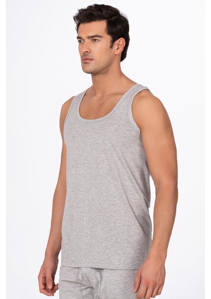 Erkek Pamuklu Penye Süprem Atlet | Gri K0050 modelleri