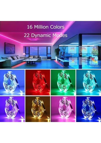 Dc 24V Rgb LED Bant Strip Bluetooth 10M Metre Çok Renkli Yapışkan LED Bant Uygulaması Kontrol Buz Ipi Ab Fiş (Yurt Dışından) fiyatları