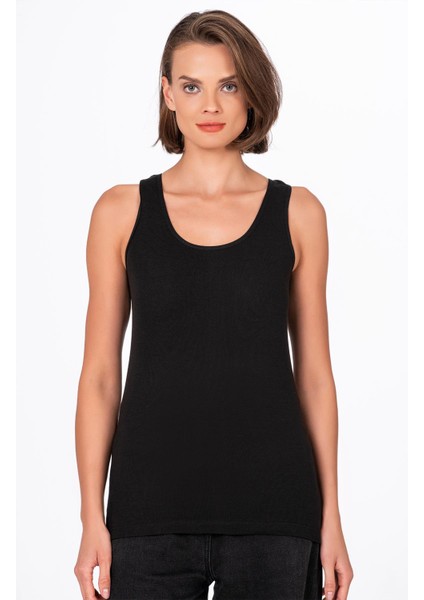 Kadın Pamuklu Ribana Kalın Askılı Atlet 3'lü Paket | Siyah K0111 indirimleri