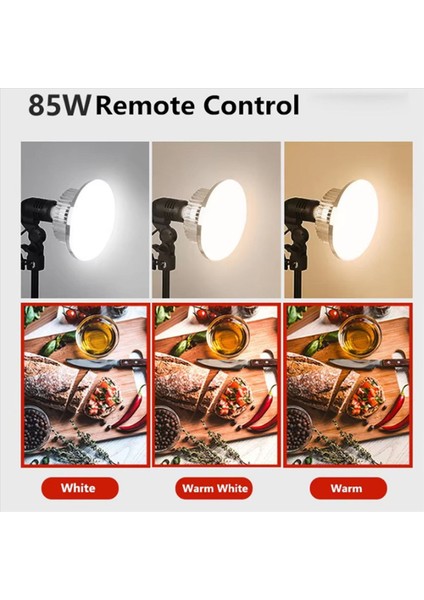 2x 85 W LED Fotografik Aydınlatma Ampuller E27 Taban Lamba Uzaktan Kumanda ile Kısılabilir Gün Işığı Ampul Fotoğraf Stüdyosu Softbox Için (Yurt Dışından) modelleri