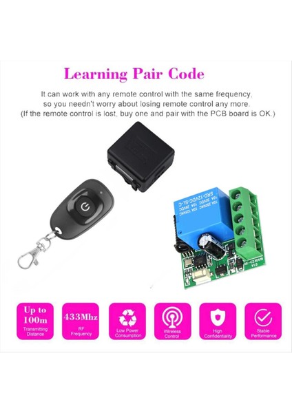 433 Mhz Evrensel Kapı Uzaktan Kumanda Anahtarı Dc 12V 10A Gate LED Garaj Kapısı Için Röle Alıcı (Yurt Dışından) indirimleri