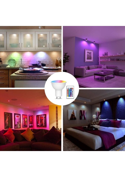 8 Adet GU10 Ampuller ve Hafıza Fonksiyonlu 1 Uzaktan Kumanda 17 Renk Değiştirilebilir Spot Işık 4 Dinamik Aydınlatma Modları Spot Işığı (Yurt Dışından) fırsatları